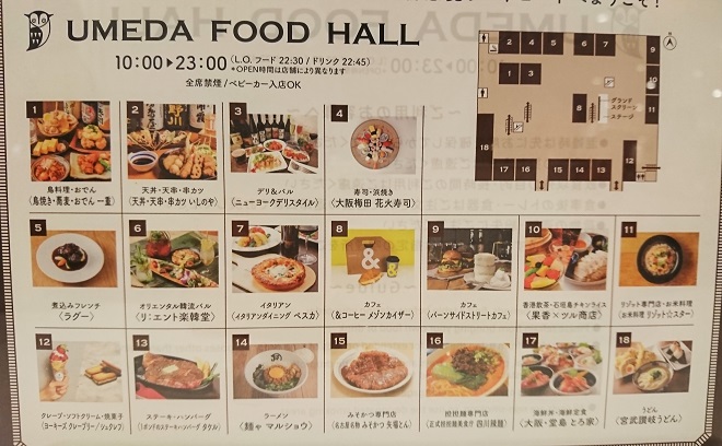 UMEDA FOOD HALLのマップ