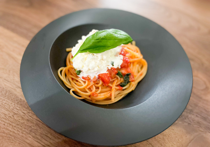 tomato pasta with mascarpone mousse3