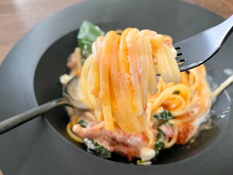 tomato pasta with mascarpone mousse4